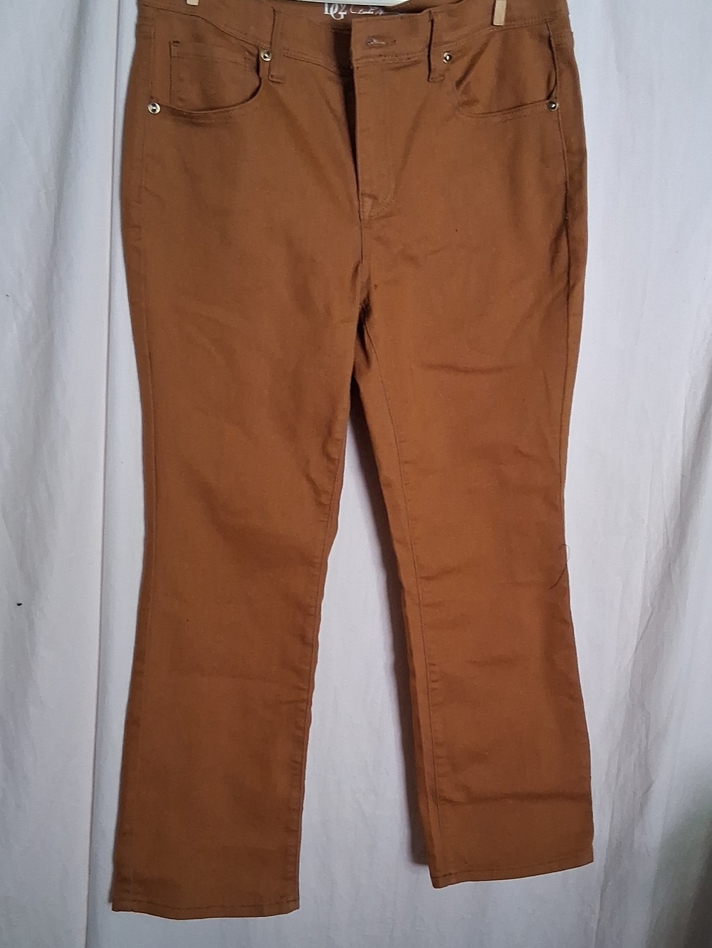 DG2 by Diane Gilman Women’s Boot Cut Jeans in Cognac Brown